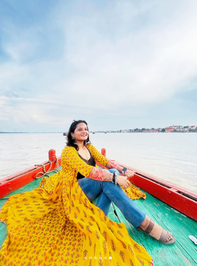 Riya on boat